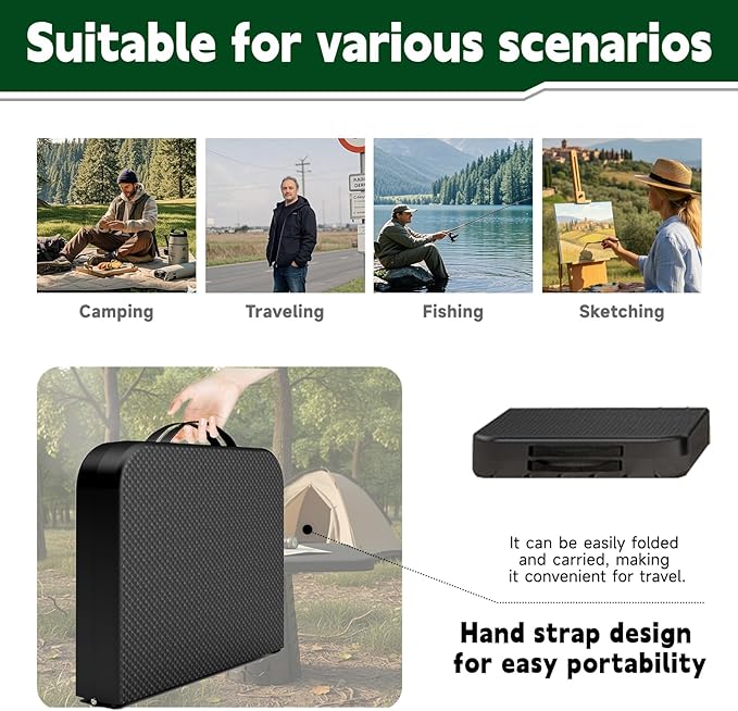 Small Portable Folding Table Ultralight Collapsible Foldable Picnic Table and Stool 2 in 1 for Outdoor Camping BBQ Cooking Festival Beach Home Use