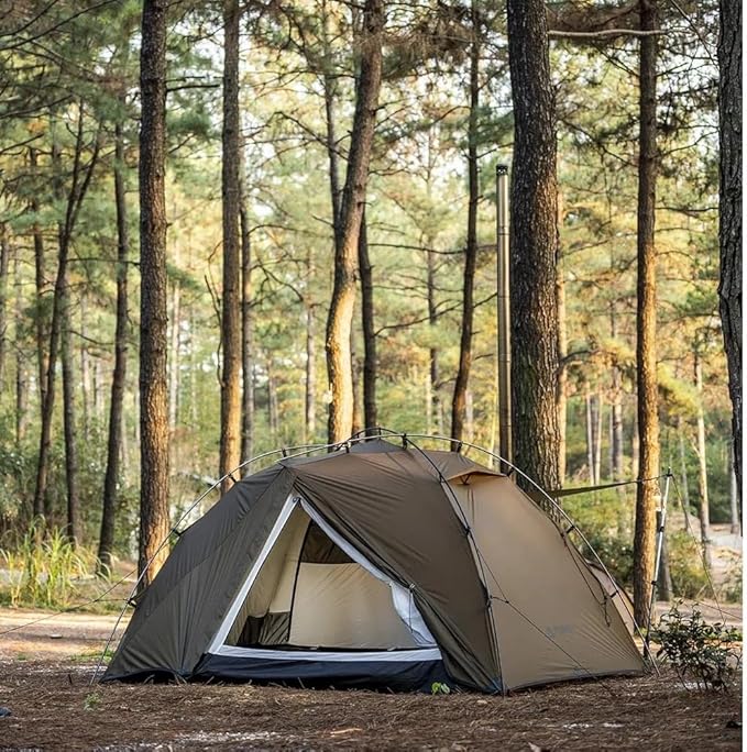 POMOLY Camping Hot Tent Wood Stove Tents Dune Solo Portable Tents with Inner Tent for 1 Person Hiking Hunting Backpacking