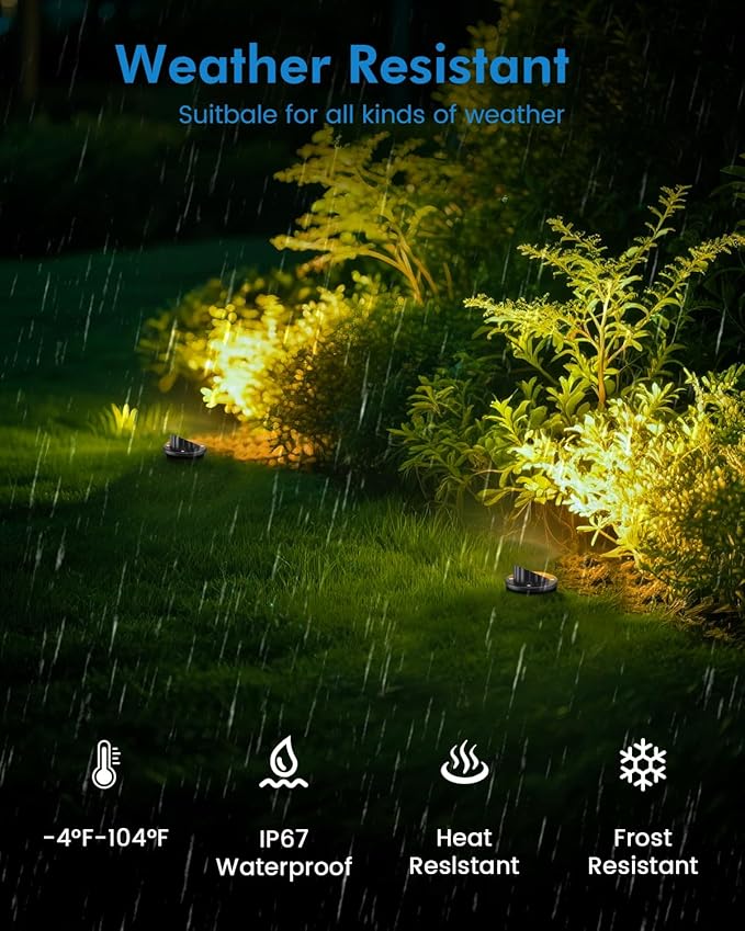 HIBOITEC Low Voltage Landscape Lights 12W LED Outdoor In-Ground Lights 1200LM Waterproof IP67 Landscape Lighting Anti-Glare Die-Cast Aluminum Garden Lights for Pathway Tree Yard 6 Pack