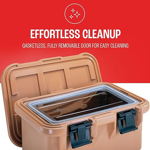 Cambro Insulated Food Pan Carrier - 8 Inch Deep Hotbox and Food Warmer for Catering &amp Transport - Top Load S-Series (Beige)