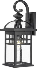 Emliviar Large Black Outdoor Wall Light 22 Inch Farmhouse Outdoor Lights for House Die-cast Aluminum with Seeded Glass Shade DE281B-M BK