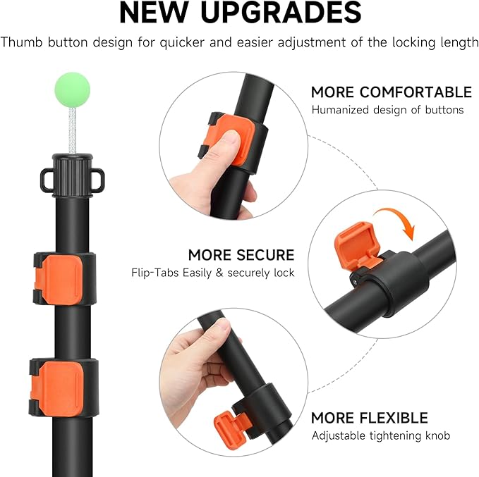 SANLIKE Tarp Poles Heavy Duty Telescoping 97 Adjustable Aviation Aluminum Canopy Rods Lengthen Thicken with Protection Cap Portable Poles for Tent Fly Awning Camping Hiking Set of 2