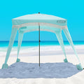 OutdoorMaster Beach Cabana with Fringes Portable 6' x 6' Beach Canopy for Sand Easy Set Up Beach Shelter Included Side Wall UPF 50+ UV Protection Sun Umbrella - for Family &amp Friends