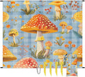 Waterproof Sandproof Beach Blanket 59''×68'' Plants Mushrooms Polyester Outdoor Picnic Blanket with 4 Stakes &amp Storage Bag for BeachCampingVacation Orange
