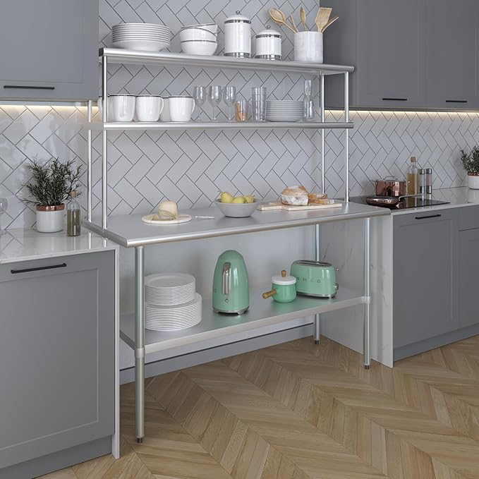 AmGood Double OverShelf Stainless Steel NSF - Many (60 Long x 12 Deep)