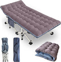 79 L x 32 W x 18 H Camping Cot with Comfortable Mattress for Adults Oversize XXL Cots for Sleeping Camping Bed Folding Cot Heavy Duty with Carry Bag for Home Outdoor Travel