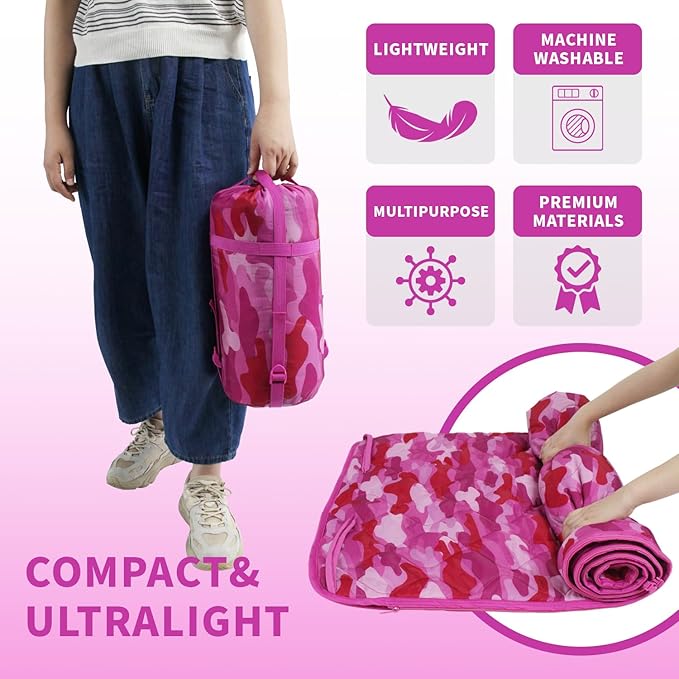 WINWAY Outdoor Down Camping Blanket Military Camping Sleeping Bag with ZipperPackable Waterproof Lightweight Poncho Liner for HikingTravel Stadium