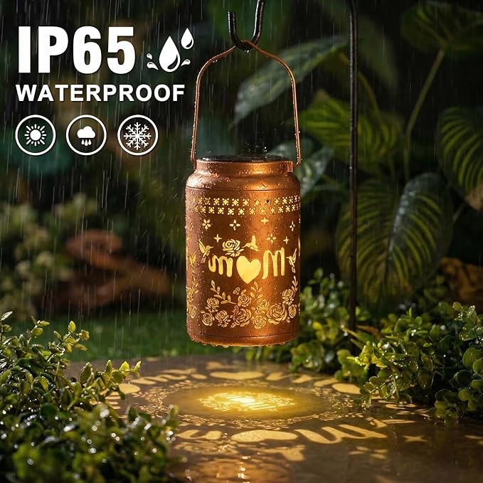 Gifts for Mom Grandma - Hummingbird Solar Lantern Outdoor Waterproof Mother Day Gifts Birthday Gifts for Women Hanging Solar Lights for Yard Garden Decor