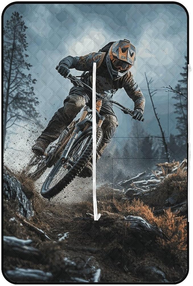 Zipper Mountain Bike Tournament Style Picnic Mat Suitable for Travel Camping Park Or Home Use
