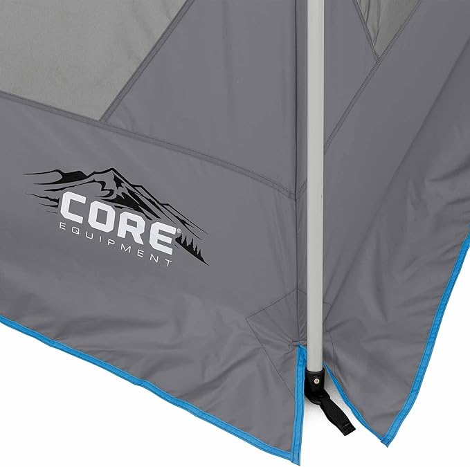 CORE 12’x10' Lighted Instant Screen House | Folding and Portable Large Pop Up Canopy Shelter with LED Lights | Perfect for Family Camping Outdoor Picnic Backyards BBQ Tailgate Patio and Party