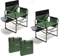 SUNNYFEEL Camping Directors Chair Heavy DutyOversized Portable Folding Chair with Side Table Pocket for Beach FishingTripPicnicLawnConcert Outdoor Foldable Camp Chairs