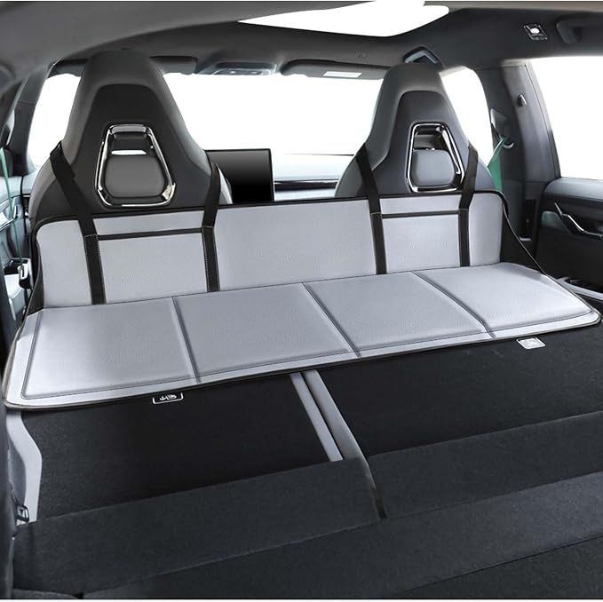 (Gray) Car Camping Essentials Increase Trunk Space for Car Camping &amp Travel Fits Tesla Y/3SUV with Full Flat Cargo Like RAV4CRVX-TrailOutbackHighlanderKugaCherokeeEquinox