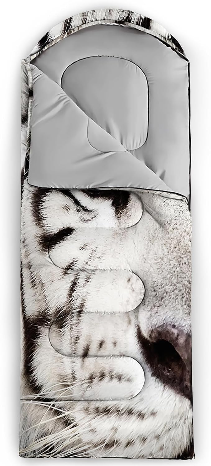 AILONEN Pink Flamingo Sleeping Bag for Kids GirlsWarm and Cool WeatherLightweightWaterproof BackpackingTropical Flamingo Theme Palm Leaves Sleeping Bag for Camping