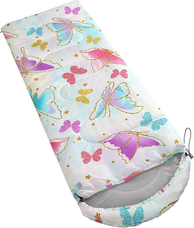 AILONEN Cute Frog Green Camping Sleeping BagLightweight &amp Waterproof3 Season Warm &amp Cool WeatherTravel Portable Compression with Compact Carrying Bag for Kids Girls Adults
