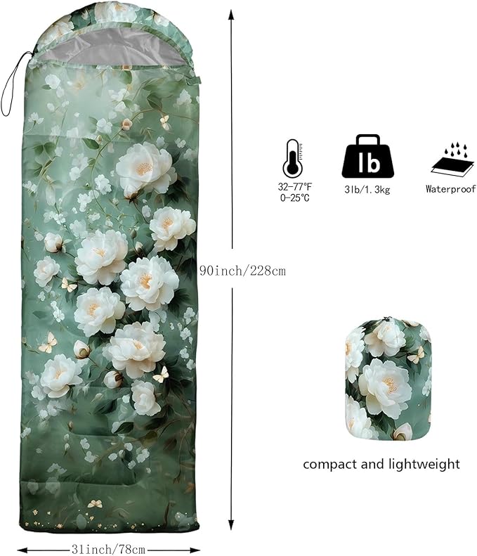 Kids Sleeping Bag for Boys Girls3D Pink Stars Print-Lightweight Warm Portable Outdoor Indoor-Waterproof Cold Weather Resistant Sleeping Bag for Camping Hiking