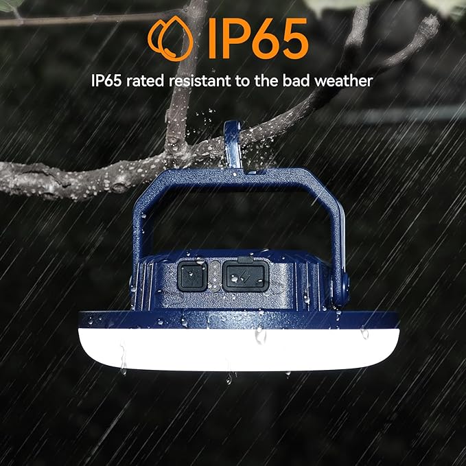 VAVOFO 42W LED Camping Lantern Rechargeable 4000LM180 LED with 3 Lighting Modes 10000mAh Portable Tent Light with Magnet IP65 Waterproof for Emergencies  Power OutagesHurricane (Blue)