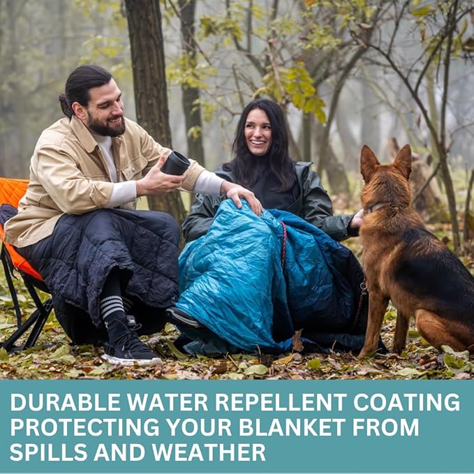 Sitpack Thermal Blanket - Lightweight Packable Puffy Waterproof and Packable Camping Blanket for Travel Beach Hammock and Outdoor Use