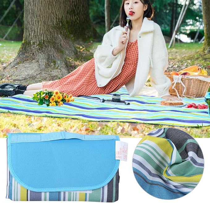 Sand Picnic Blanket | 600D Oxford Cloth for Outdoor/Beach/Camping | Portable Mat with Handle Sand Defense &amp Easy Fold | 200x190cm Large Size for 3-5 People