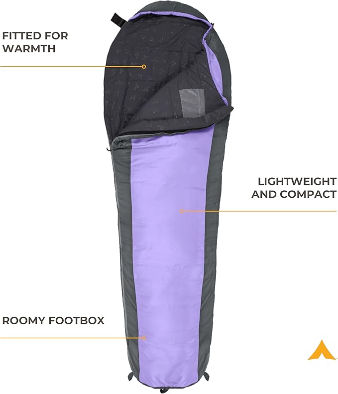 Teton 20F and 5F Degree Sleeping Bag Lightweight Warm Weather Mummy Sleeping Bags for Adults and Kids Camping Backpacking Hiking