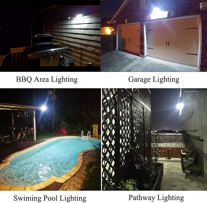 iThird Solar Powered Outdoor Lights Solar Lights Outdoor Motion Sensor Stainless Steel Solar Security Lights for Yard Patio Garage Waterproof Super Bright 2 Pack(Daylight)