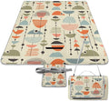 Colorful Retro Mid Century Modern Atomic Pattern Waterproof Outdoor Picnic Blanket Sandproof Beach Mat for Camping Hiking Grass Travelling