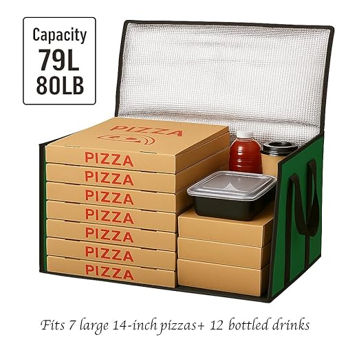 Bodaon Large 3-Pack Insulated Food Delivery Bag with hard bottom XXXL Catering/Pizza Cooler Bags Rideshare Delivery Bag Thermal Cold/Hot Styrofoam Carrier for Travel/Shopping/Car