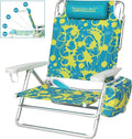 Old Bahama Bay Backpack Beach Chair Aluminum Lightweight Reclining 5-Position Lounge Chair for Adults Heavy Duty Support 400 LBS Portable Folding with Cooler Bag Camping Chair for Sand Outdoor