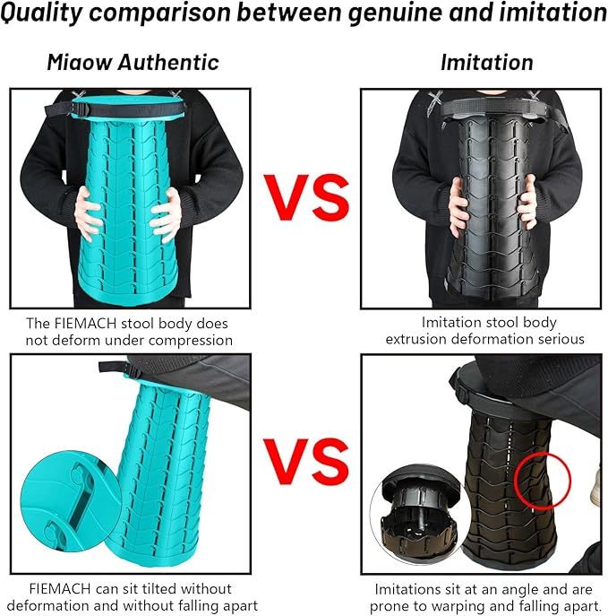 Hesanzol Portable Telescoping Stool Retractable Folding Stool for Camping Garden Fishing Hiking Travel BBQ Adjustable Collapsible Stools Max Load 400lbs