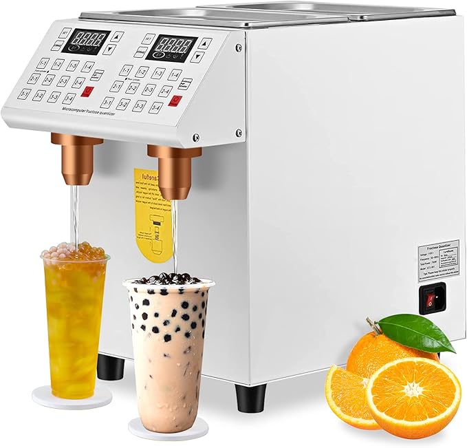 Automatic Fructose DispenserCommercial Double Cylinder Fructose Quantitative Machine700W Electric Fructose Syrup DispenserBubble Fructose Aid Tea Equipment for Dessert Shops24 Groups