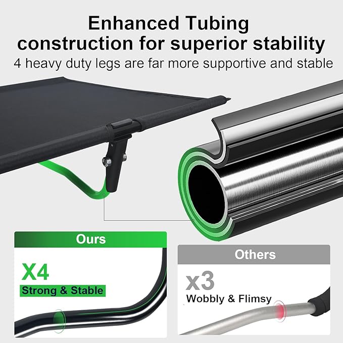 Ultralight Camping Cot Camping Cots for Adults Supports 352lbs Portable Folding Backpacking Cot for Camping Outdoor Travel Hiking Home Mountaineering Black