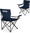PICNIC TIME Personalized PTZ Camp Chair Custom Outdoor Camping Chair Beach Chair with Carrying Bag (Navy Blue)