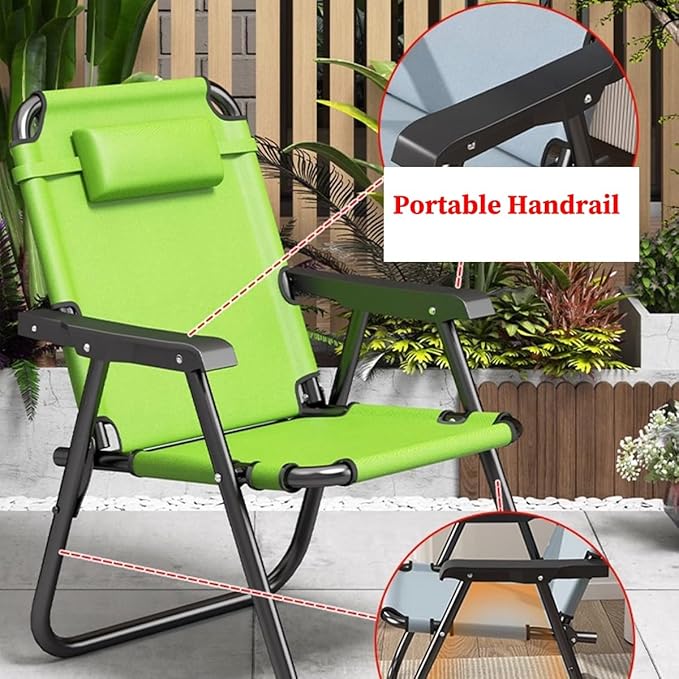 Outdoor Folding Dining Chairs Folding Lawn Chairs Camping Beach Chair Foldable Outdoor Sling Chairs Portable Chairs for Patio Backyard Camping and Porch (Color : /Blue Size : with Foo