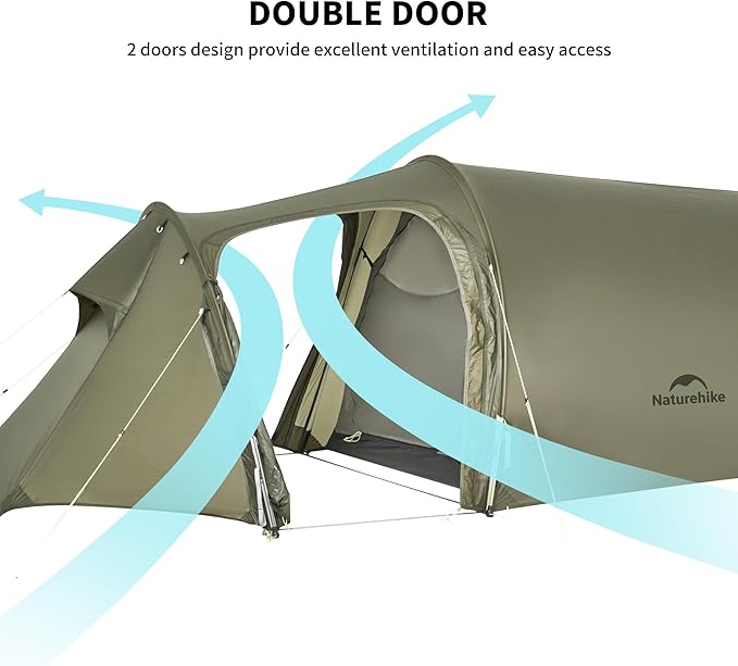 Naturehike Opalus 4 Season Camping Tent Waterproof 2-3 Person Backpacking Tent Double Layer Tunnel Winter Tents for Camping