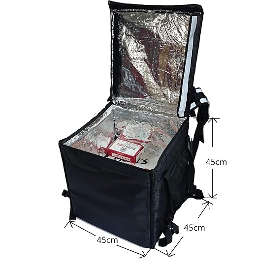 PK-92V: Large Rigid Heavy Duty Food Delivery Box for Motorcycle Insulated Pizza Delivery Bag for Bicycle/Scooter Top Loading 17 x 17 x 17 Collapsible Waterproof