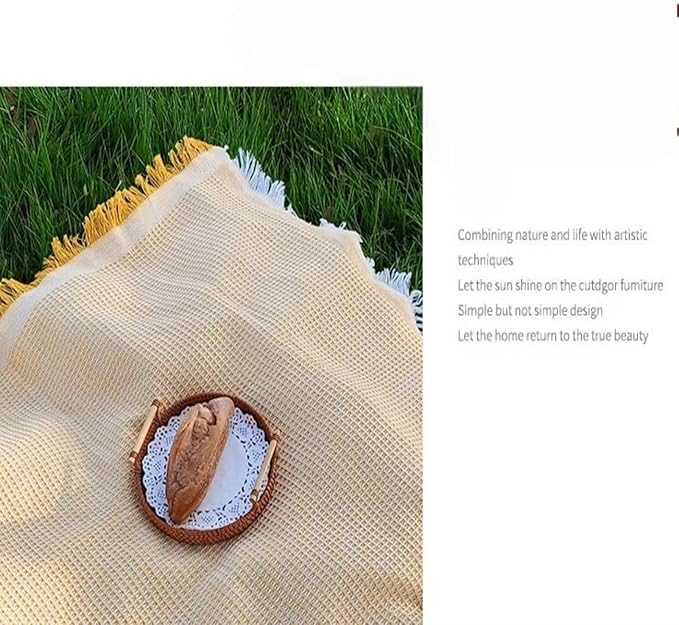 70x 70 Picnic Blanket Extra LargeLayer Outdoor Blanket for 5 to 7 AdultsCamping Grass Lawn Park Accessories Cute Couple Gifts Ideas Wedding Registry for Camping Park Beach (Cream)
