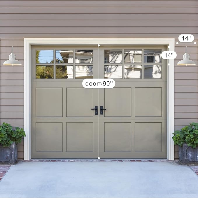 2 Pack 14in Barn Gooseneck Lights for House White Outdoor Farmhouse Wall Light Fixture for Porch Exterior Patio Wall Sconce for Front Door Garage