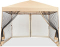 10x10ft Easy Pop-Up Canopy Outdoor Screen Tent with Mesh Mosquito Netting Side Walls Pop Up Tent Waterproof Outdoor Screen Shed for Camping Picnic Party Deck Yard Events
