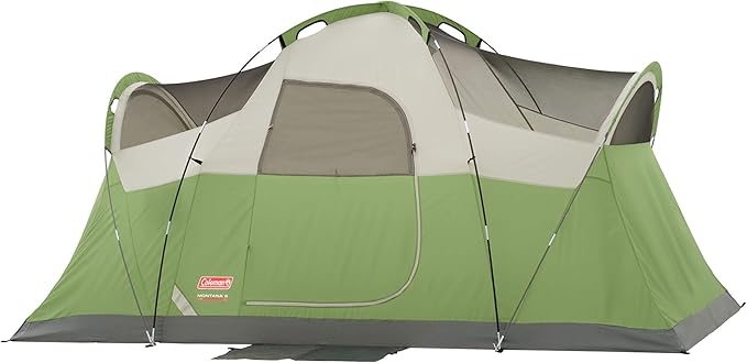 Coleman Montana Camping Tent 6/8 Person Family Tent with Included Rainfly Carry Bag and Spacious Interior Fits Multiple Queen Airbeds and Sets Up in 15 Minutes