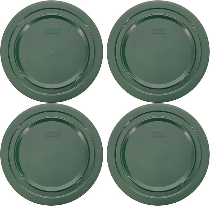 Pyrex 7404-PC 4.5-Quart Thyme Green Food Storage Replacement Lid (4-Pack) - Made in USA