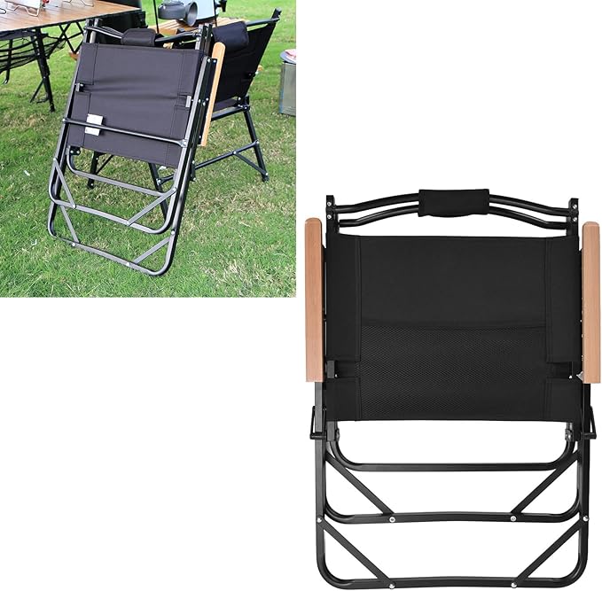 Portable Folding ChairBeach Chair Excellent Load Capacity Ergonomic Comfortable Camping Chair for Sports Garden Beach Fishing