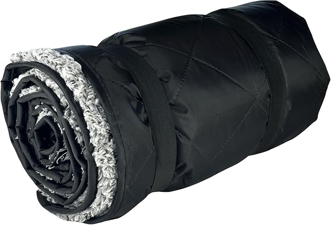 DOWN UNDER OUTDOORS Large Waterproof Windproof Extra Thick 350 GSM Quilted Fleece or Sherpa Stadium Blanket