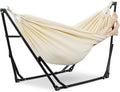 GDY Hammock Chair with Stand 550 lb Capacity Easy Set Up with Carrying Bag Portable for Travel/Backpacking/Beach/Backyard White.
