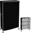 Heavy Duty 600D Oxford Wire Shelving Cover - 36 W x 18 D x 54 H - Water-Resistant Dustproof Storage Rack Protector with Dual Zippers and Secure Buckles Black