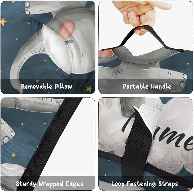 Toddler Sleeping Bag with Blanket &amp Pillow – Personalized Roll-Up Nap Mat with Custom Name for Kids