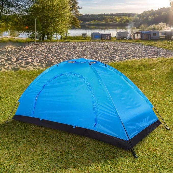 Lightweight Portable Camping Fishing Climbing TentCamping Tentfor Hiking and Outdoor for All Seasons (Blue)