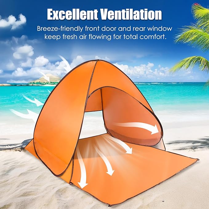 Pop Up Beach Tent Sun Shelter for 2-3 Person Sun Shelter with UPF 50+ &amp Lightweight Portable Beach Tent Easy Pop Up for Outdoor Camping Fishing