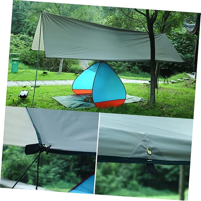 POPETPOP 1Set Large Outdoor Canopy Tarp Groundsheet Mat for Camping Beach Shade Sun Awning Rain Shelter Green Versatile Lightweight for Outdoor Activities