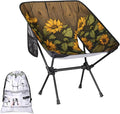 Honeybaby Folding Camping Chair Farmhouse Sunflowers Camping Chairs Lightweight Portable Chair Outdoor Foldable Chairs for Camping Travel Picnic Beach Hiking