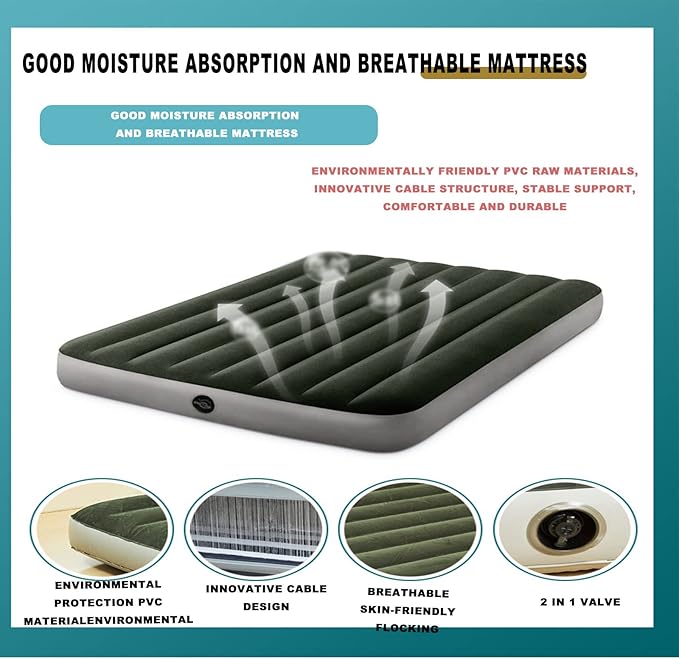 Inflatable Mattress Outdoor Portable Lazy Double Inflatable Leisure Air Cushion Suitable for Outdoor Camping Camping Family