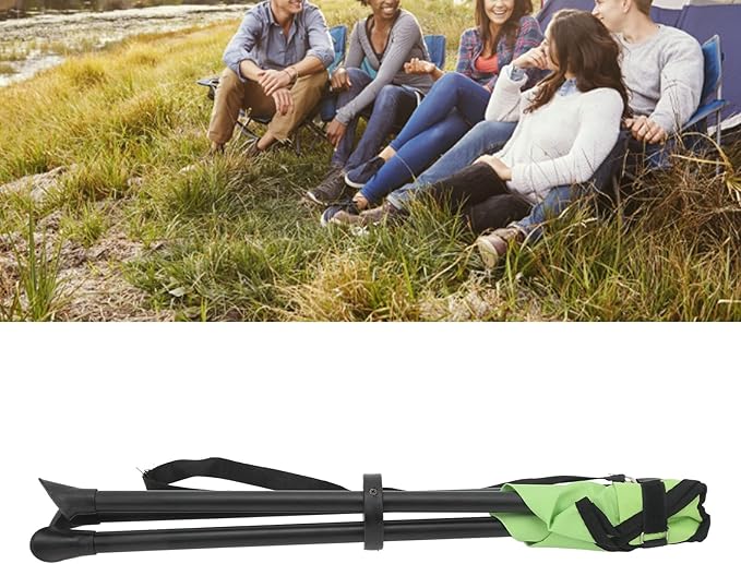 plplaaoo Folding Tripod Stool Heavy Duty Portable Anti Slip Foldable Chair for Outdoor Camping Fishing Picnics Made of 600D Oxford Cloth PVC Waterproof Coating (Green)